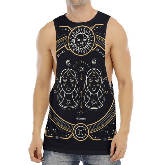 Vintage Gemini Zodiac Sign Print Men's Muscle Tank Top