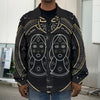 Vintage Gemini Zodiac Sign Print Men's Shirt Jacket