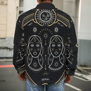 Vintage Gemini Zodiac Sign Print Men's Shirt Jacket