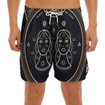 Vintage Gemini Zodiac Sign Print Men's Split Running Shorts