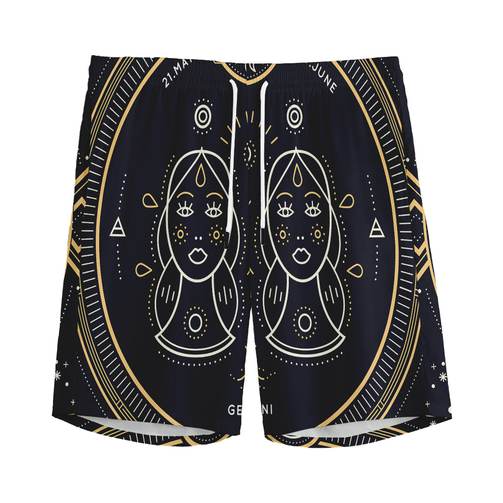 Vintage Gemini Zodiac Sign Print Men's Sports Shorts