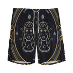 Vintage Gemini Zodiac Sign Print Men's Sports Shorts