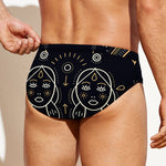 Vintage Gemini Zodiac Sign Print Men's Swim Briefs