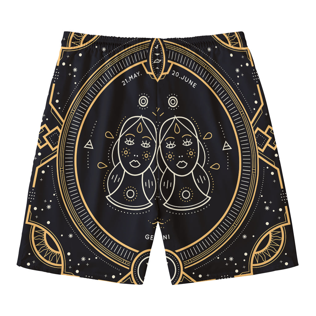 Vintage Gemini Zodiac Sign Print Men's Swim Trunks
