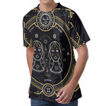 Vintage Gemini Zodiac Sign Print Men's Velvet T-Shirt