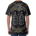 Vintage Gemini Zodiac Sign Print Men's Velvet T-Shirt