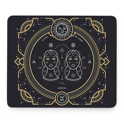 Vintage Gemini Zodiac Sign Print Mouse Pad