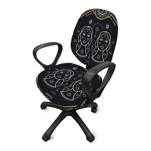 Vintage Gemini Zodiac Sign Print Office Chair Cover