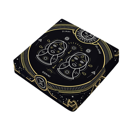 Vintage Gemini Zodiac Sign Print Outdoor Seat Cushion Cover