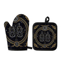 Vintage Gemini Zodiac Sign Print Oven Mitt And Pot Holder Set