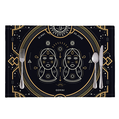 Vintage Gemini Zodiac Sign Print Placemat