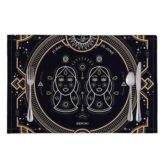 Vintage Gemini Zodiac Sign Print Placemat