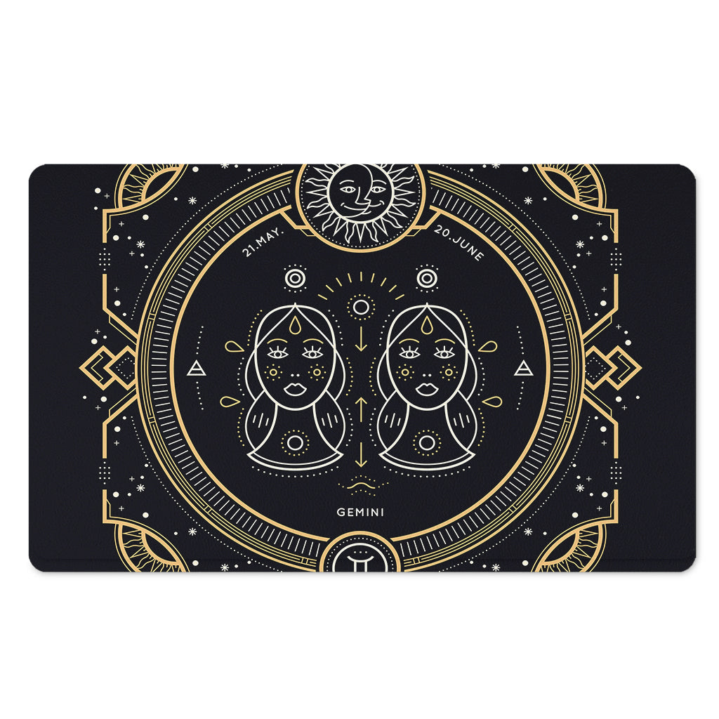 Vintage Gemini Zodiac Sign Print Polyester Doormat