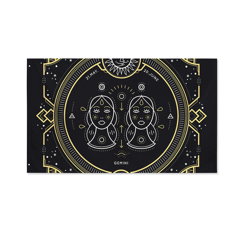 Vintage Gemini Zodiac Sign Print Polyester Flag