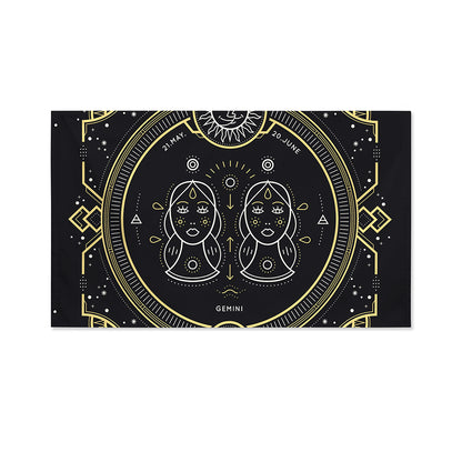 Vintage Gemini Zodiac Sign Print Polyester Flag