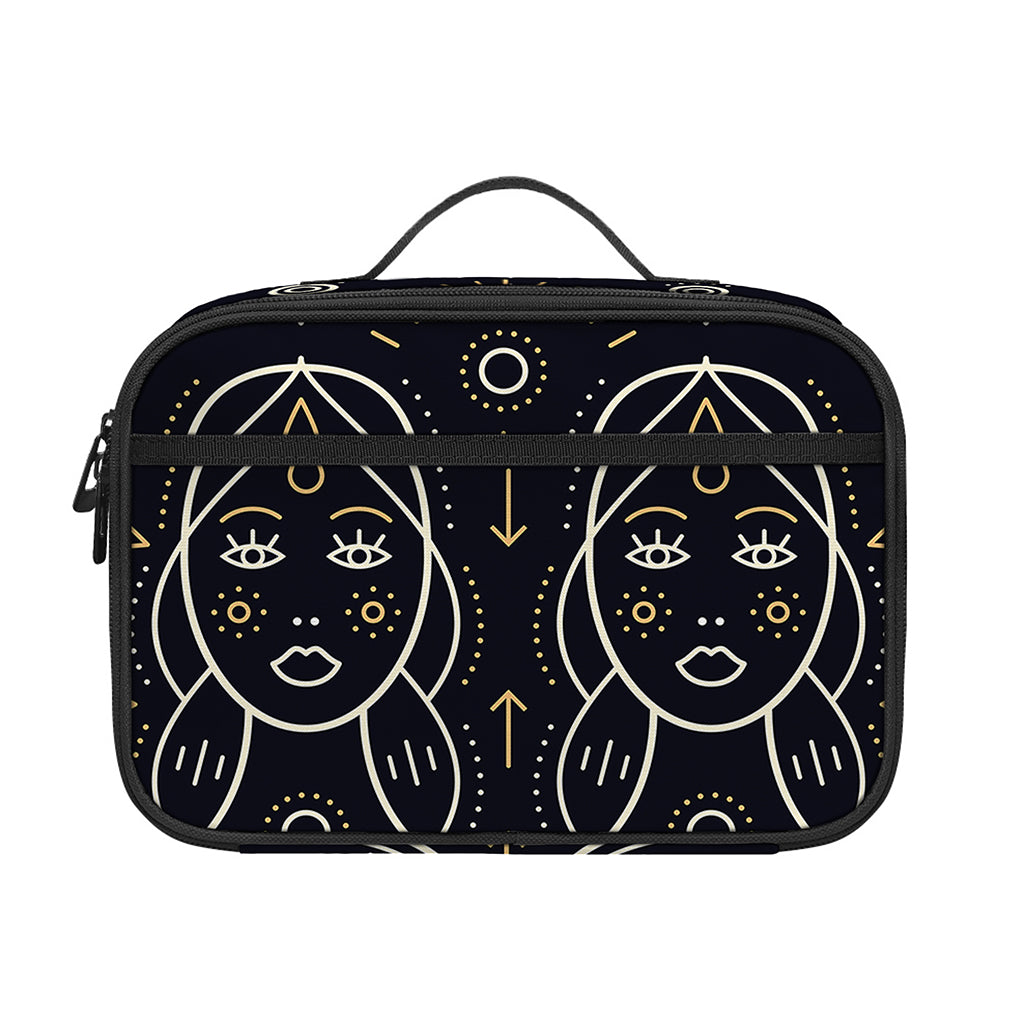 Vintage Gemini Zodiac Sign Print Portable Lunch Bag