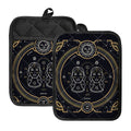 Vintage Gemini Zodiac Sign Print Pot Holders With Pocket