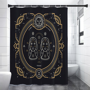 Vintage Gemini Zodiac Sign Print Premium Shower Curtain