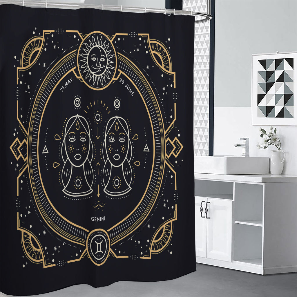 Vintage Gemini Zodiac Sign Print Premium Shower Curtain