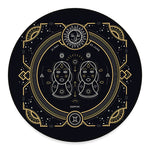 Vintage Gemini Zodiac Sign Print Round Floor Mat