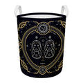 Vintage Gemini Zodiac Sign Print Round Laundry Basket