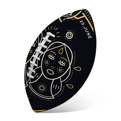 Vintage Gemini Zodiac Sign Print Rugby Ball
