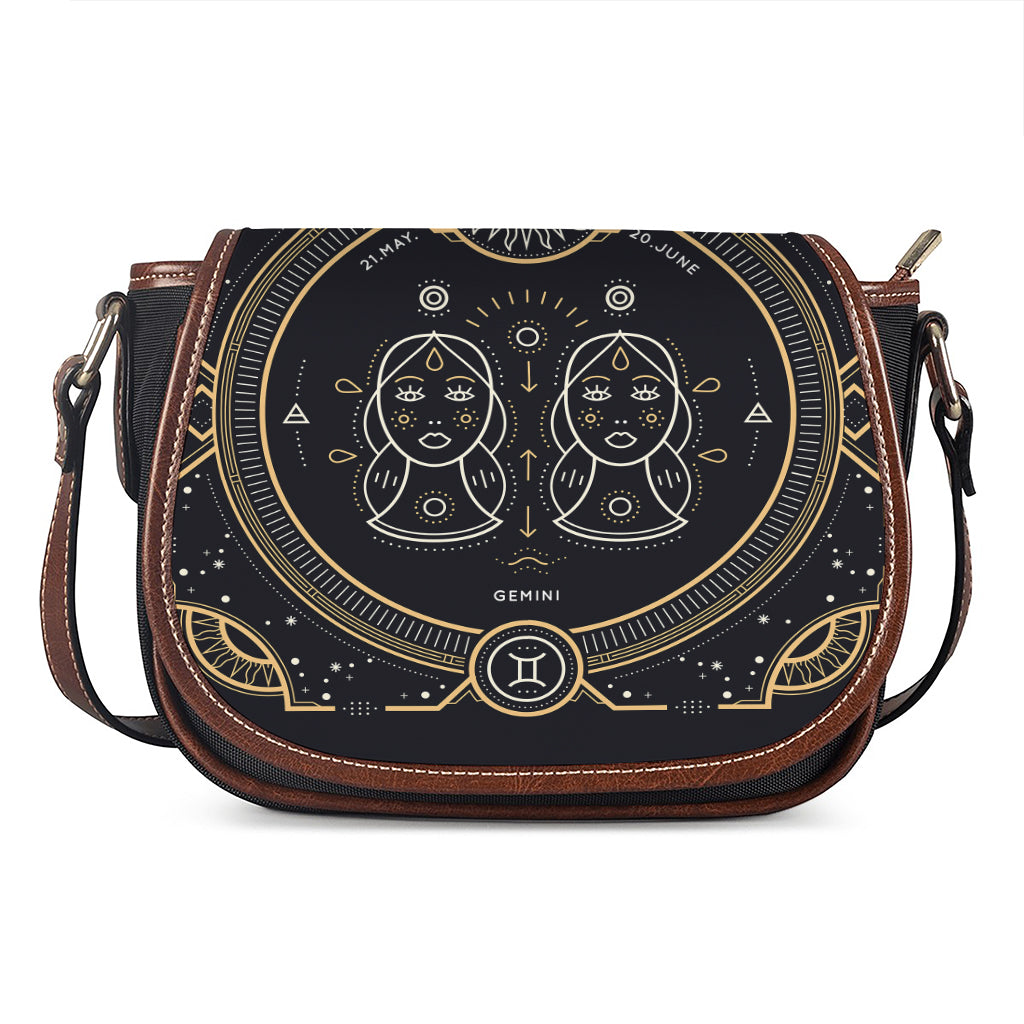 Vintage Gemini Zodiac Sign Print Saddle Bag