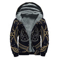 Vintage Gemini Zodiac Sign Print Sherpa Lined Zip Up Hoodie