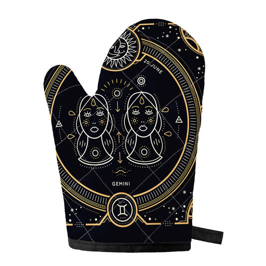 Vintage Gemini Zodiac Sign Print Single Oven Mitt