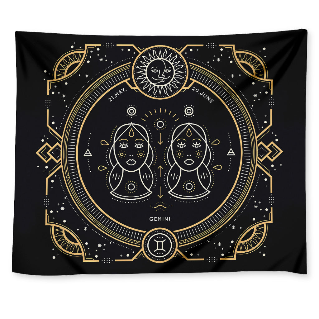 Vintage Gemini Zodiac Sign Print Tapestry