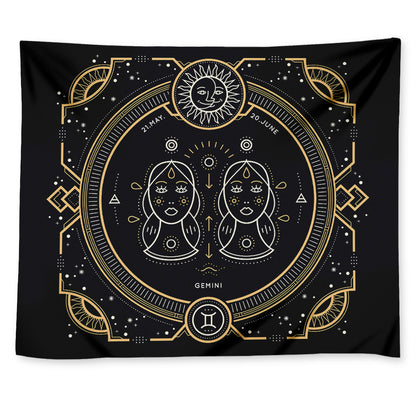 Vintage Gemini Zodiac Sign Print Tapestry