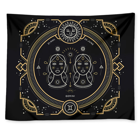 Vintage Gemini Zodiac Sign Print Tapestry