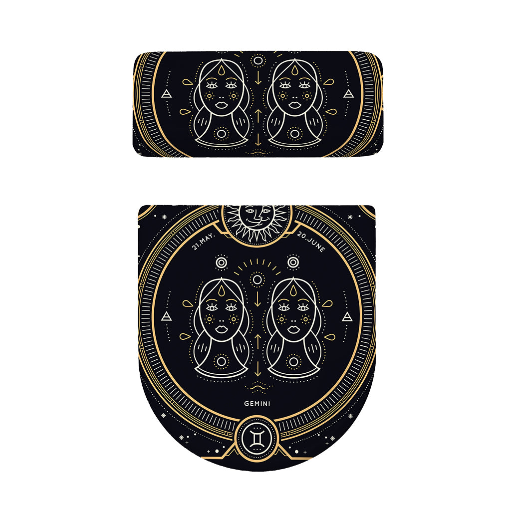 Vintage Gemini Zodiac Sign Print Toilet Lid And Tank Cover Set