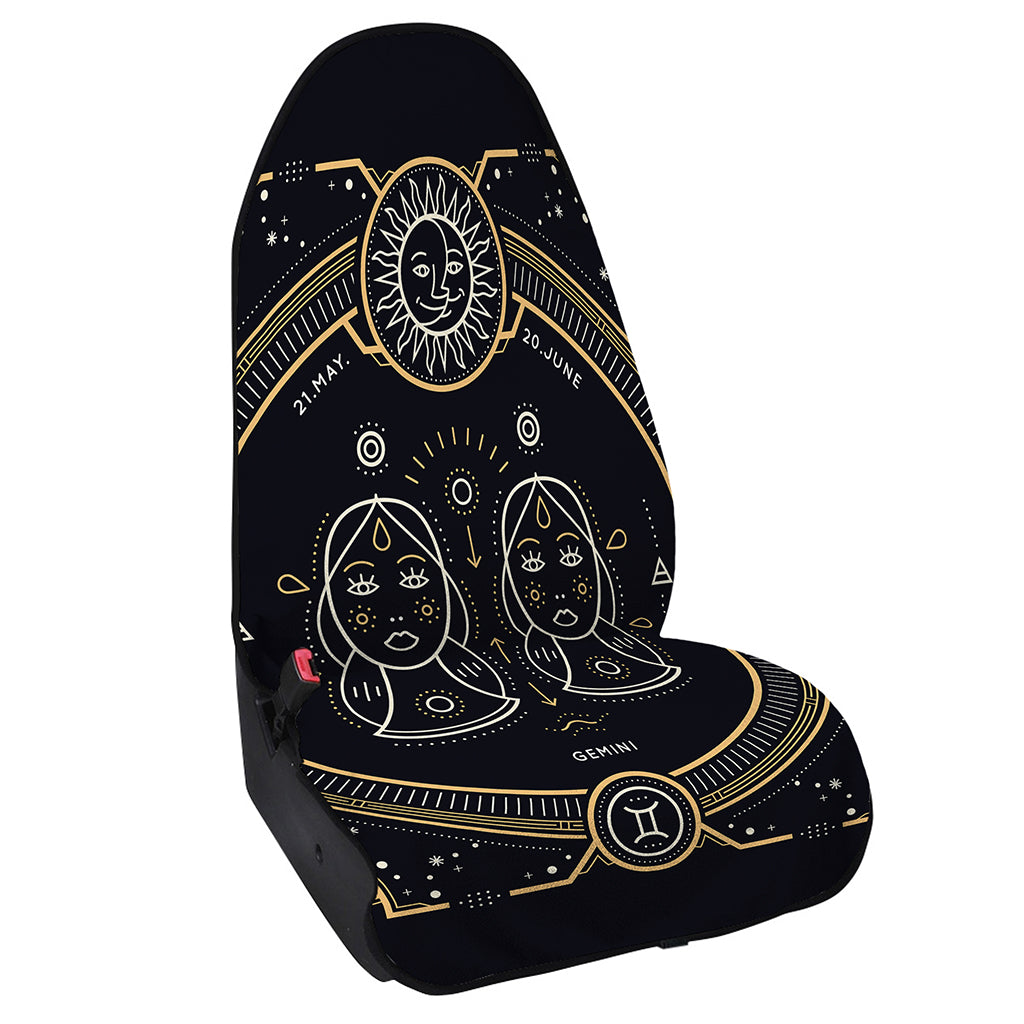 Vintage Gemini Zodiac Sign Print Waterproof Car Seat Cover