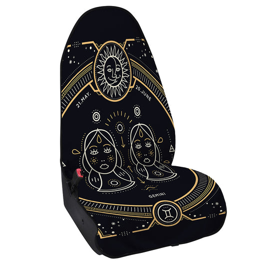 Vintage Gemini Zodiac Sign Print Waterproof Car Seat Cover