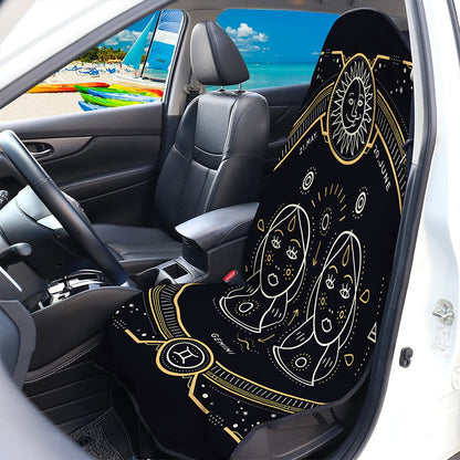 Vintage Gemini Zodiac Sign Print Waterproof Car Seat Cover