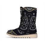 Vintage Gemini Zodiac Sign Print Winter Boots