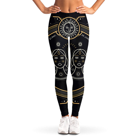 Vintage Gemini Zodiac Sign Print Women's Leggings