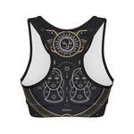 Vintage Gemini Zodiac Sign Print Women's Sports Bra