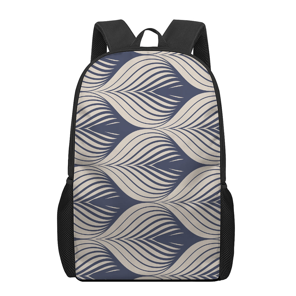 Vintage Geometric Leaf Pattern Print 17 Inch Backpack