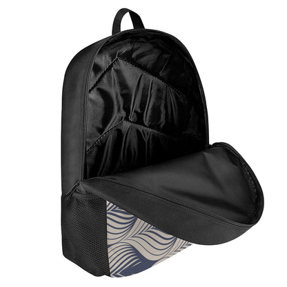 Vintage Geometric Leaf Pattern Print 17 Inch Backpack