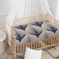 Vintage Geometric Leaf Pattern Print Baby Crib Sheet