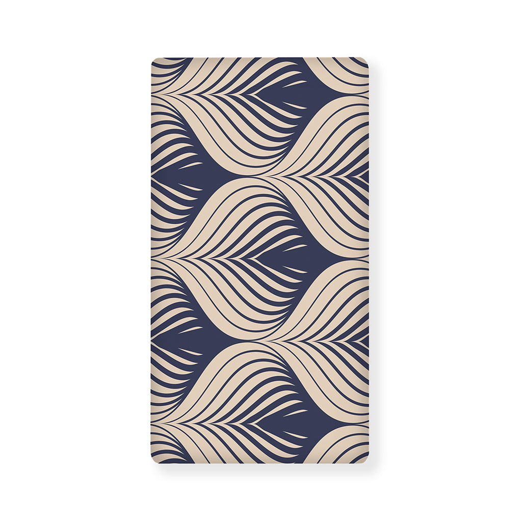 Vintage Geometric Leaf Pattern Print Baby Crib Sheet