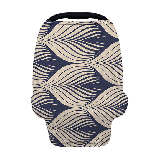 Vintage Geometric Leaf Pattern Print Baby Seat Cover