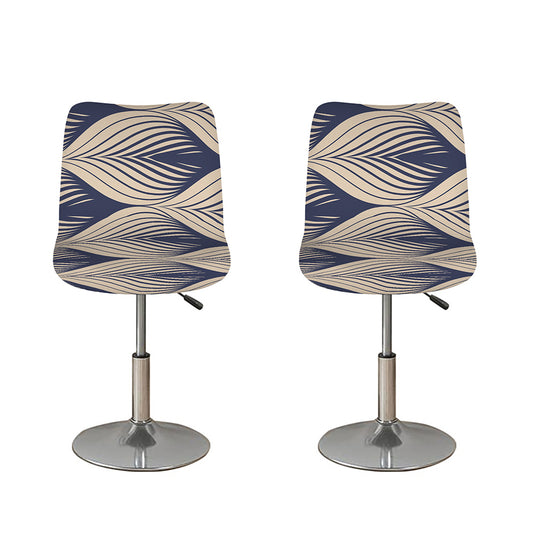 Vintage Geometric Leaf Pattern Print Bar Stool Covers