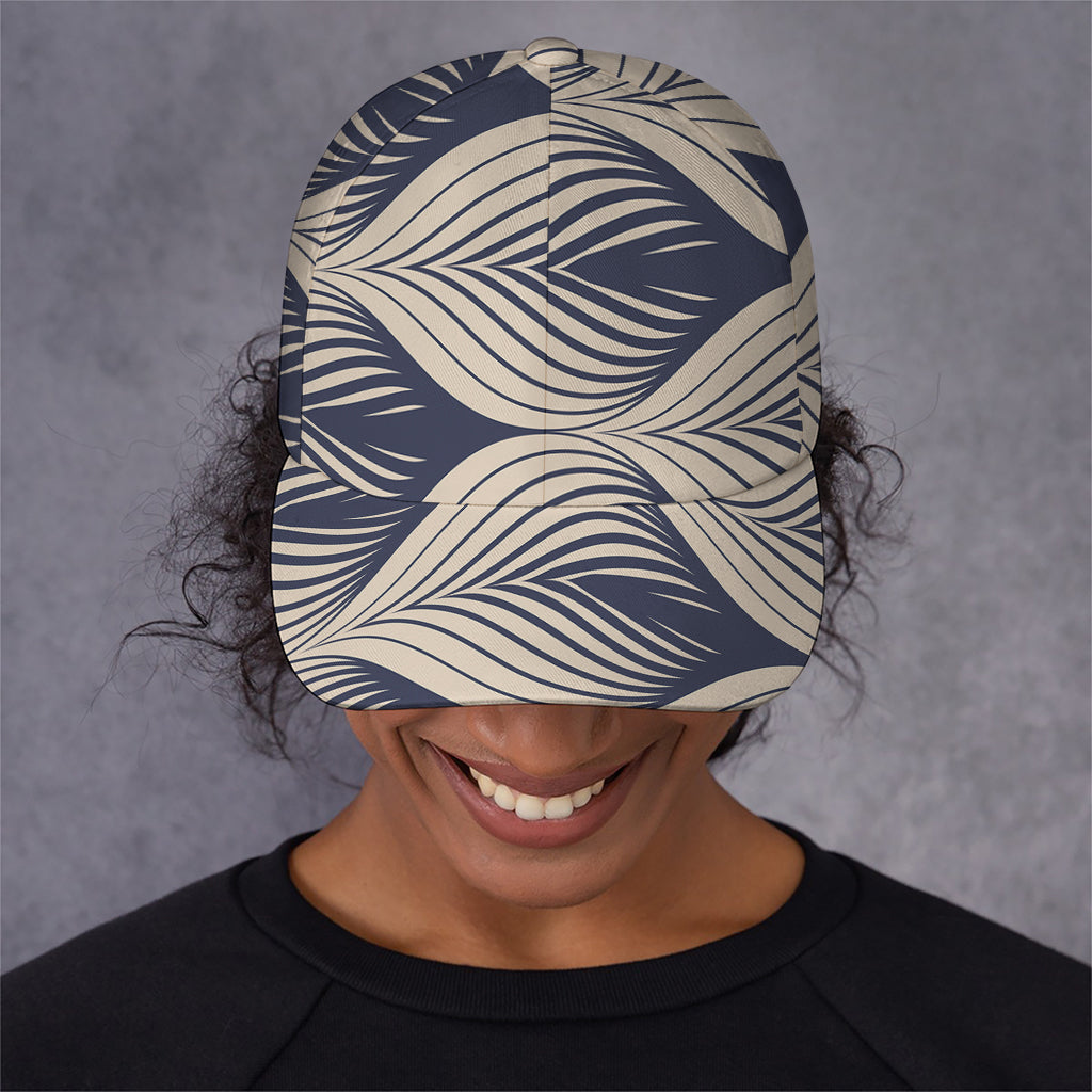 Vintage Geometric Leaf Pattern Print Baseball Cap