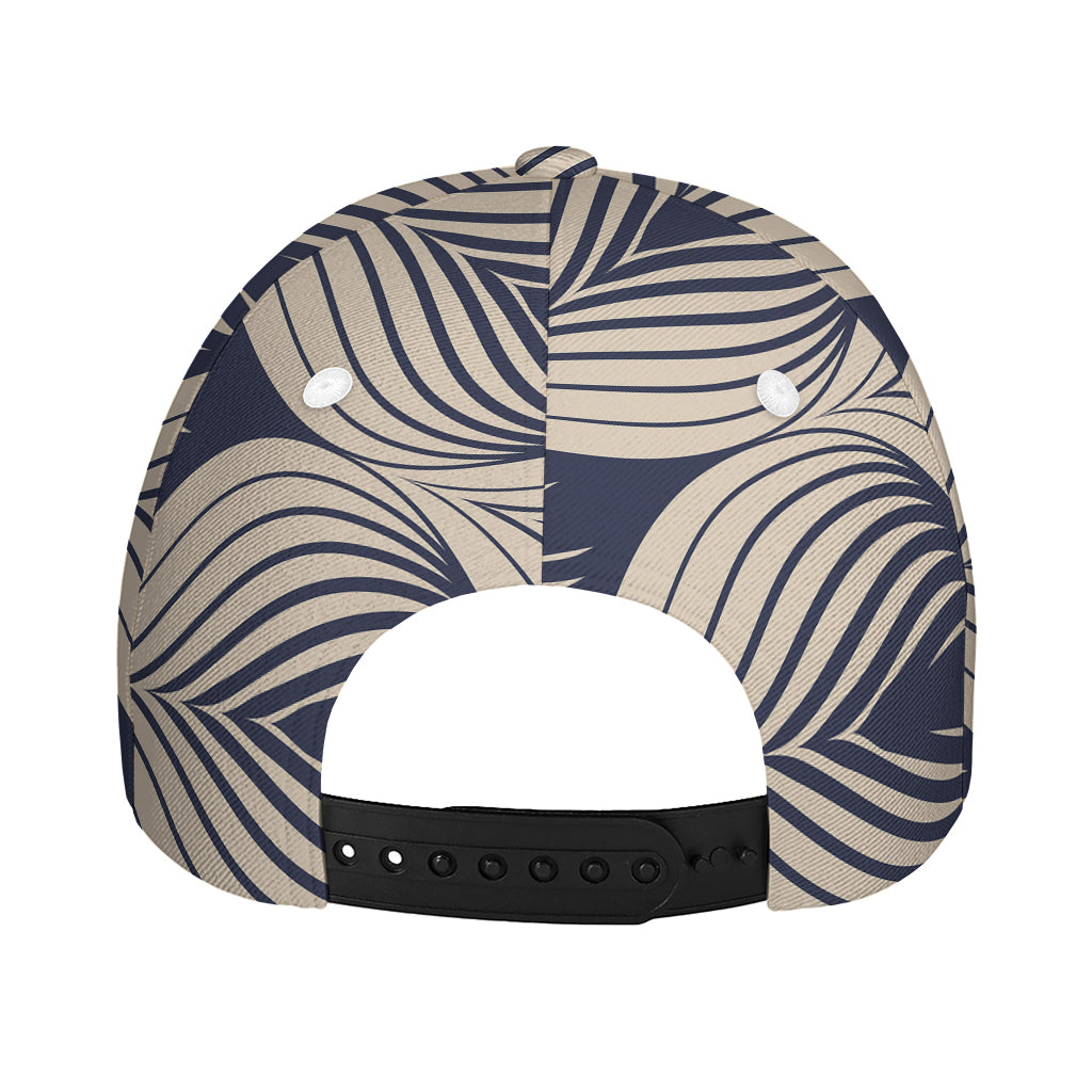 Vintage Geometric Leaf Pattern Print Baseball Cap