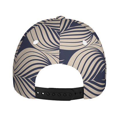 Vintage Geometric Leaf Pattern Print Baseball Cap