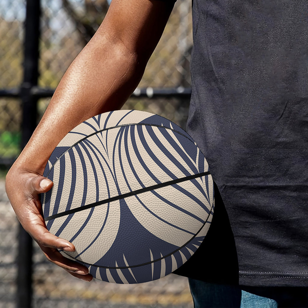 Vintage Geometric Leaf Pattern Print Basketball