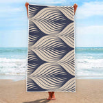 Vintage Geometric Leaf Pattern Print Beach Towel